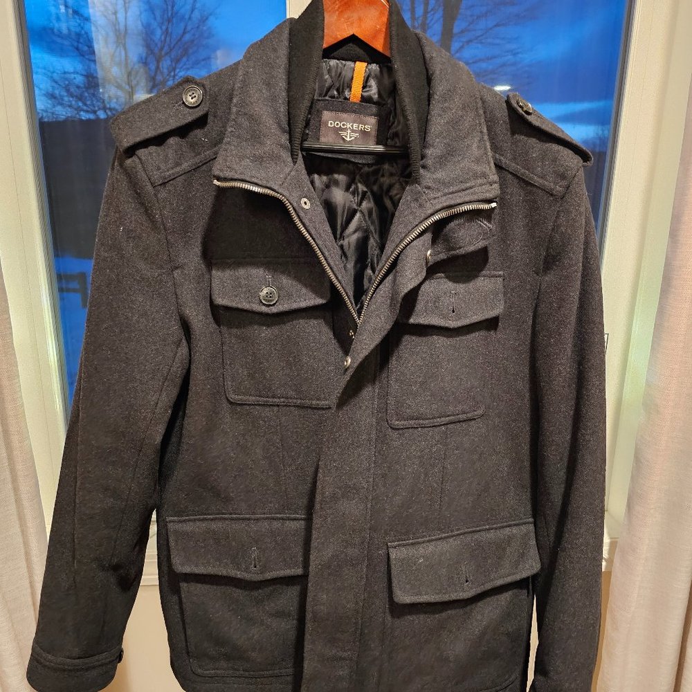 Men's Dockers Wool Pea Coat Fully Insulated